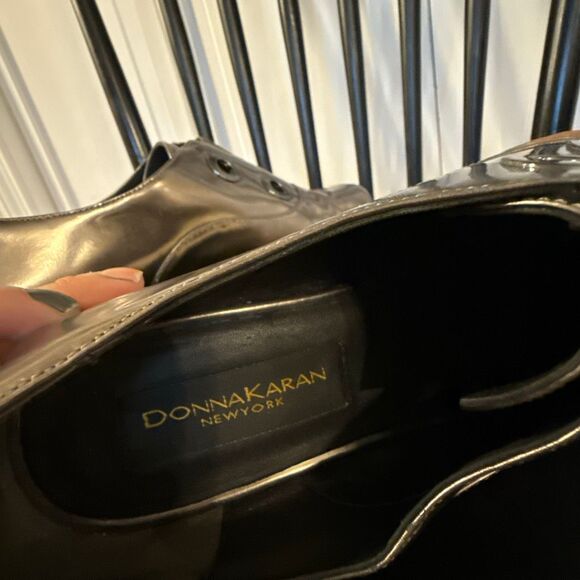 Donna Karan uri pewter metallic platform oxford size 8.5 - Picture 7 of 12